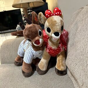 Build a bear Calrice AND rudolph red nose reindeer dress light up nose!